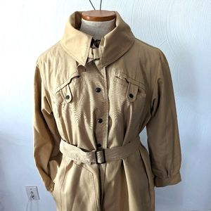 RARE VINTAGE 80’s Belted Trench registered number MADE IN HONG KONG